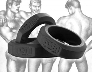 Tom Of Finland 3 Piece Silicone Cock Ring Set Black