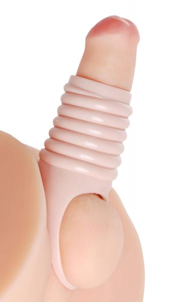 Really Ample Ribbed Penis Enhancer Sheath Beige