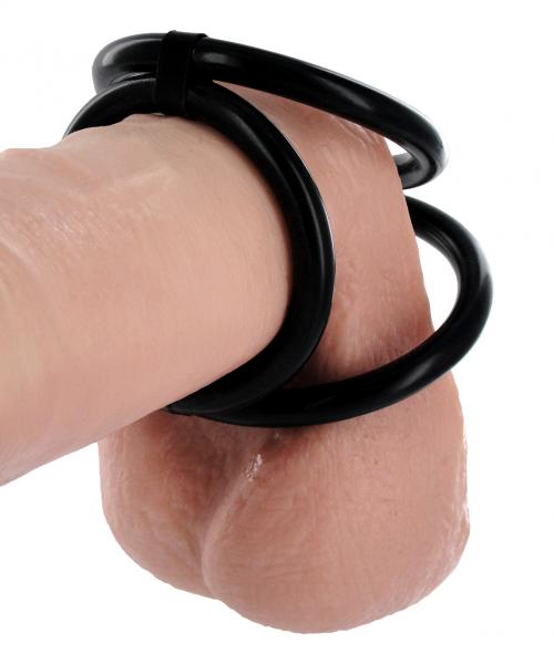 Easy Release Silicone Tri Cock Ball Ring Black