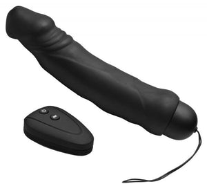 Ivan 10 X Mode Remote Vibrating Silicone Dildo Black