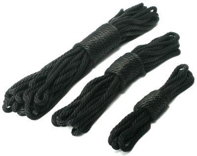 Premium Black Nylon Bondage Rope 25 Feet