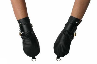 Strict Leather Bondage Mittens