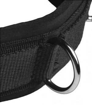 Neoprene Bondage Collar With D Rings