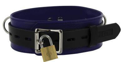Strict Leather Deluxe Locking Collar Blue And Black