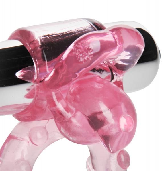 Lick Her Vibrating Cock Ring Pink