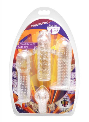 Pleasured Penis Enhancement Sleeve 4 Pack