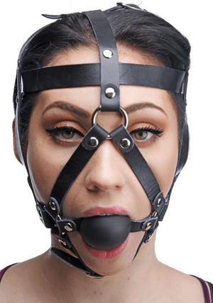 Ball Gag Head Harness Black Bulk