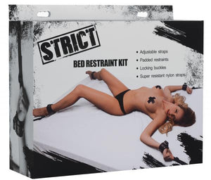 Deluxe Bed Restraint Kit Black Leather