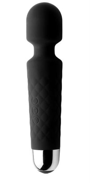 Deep Velvet 18 X Silicone Massage Wand Black