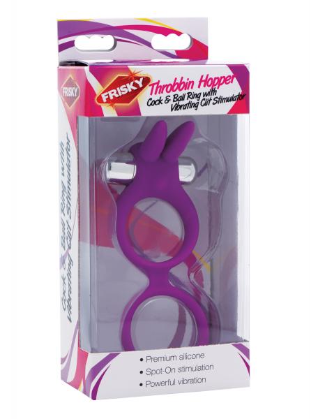 Throbbin Hopper Vibrating Cock And Ball Ring Purple