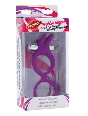 Throbbin Hopper Vibrating Cock And Ball Ring Purple
