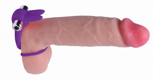 Throbbin Hopper Vibrating Cock And Ball Ring Purple