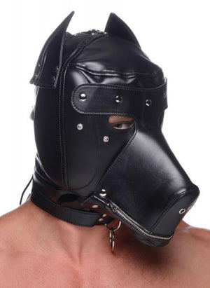 Muzzled Universal Bdsm Hood Removable Muzzle Black