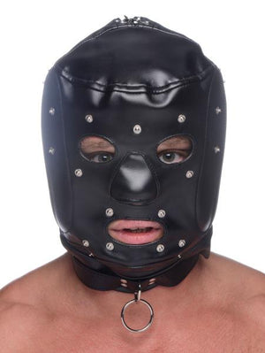 Muzzled Universal Bdsm Hood Removable Muzzle Black