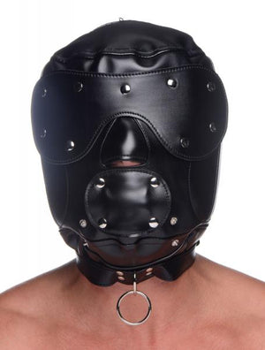 Muzzled Universal Bdsm Hood Removable Muzzle Black