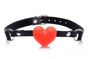 Heart Beat Silicone Heart Shaped Mouth Gag Red