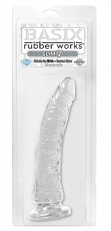 Basix Slim 7 Inches Suction Cup Dong Clear