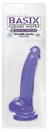 Basix Rubber Works 9 Inches Suction Cup Dong Purple
