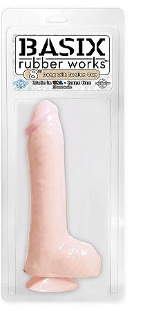 Basix 8 Inches Beige Suction Cup Dong