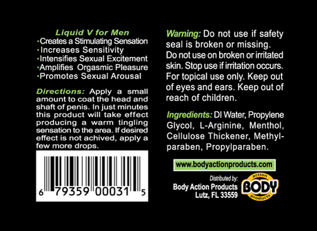 Liquid V Men Bottle .5 Oz Carded