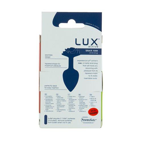 Lux Active Black Rose 3.5in Metal Butt Plug Medium