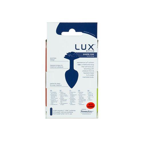 Lux Active Purple Rose 3.5in Metal Butt Plug Small