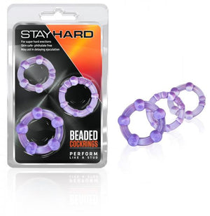 Beaded Elastomer C Rings 3 Pieces Pack Purple