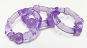 Beaded Elastomer C Rings 3 Pieces Pack Purple