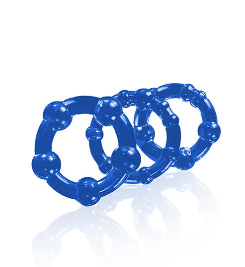 Beaded C Rings 3 Pieces Blue