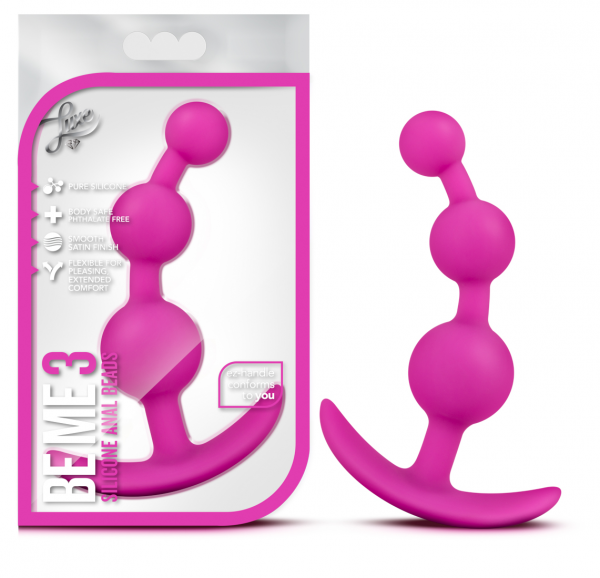 Luxe Be Me 3 Fuchsia Anal Beads