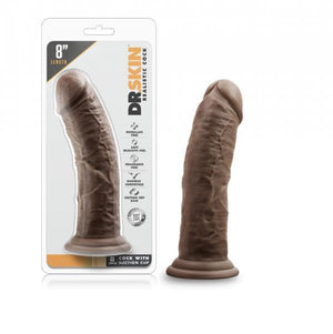 Dr. Skin 8 Inches Cock With Suction Cup Chocolate Brown