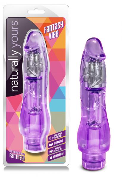 Fantasy Vibe 8.5 Inches Vibrating Dildo Purple