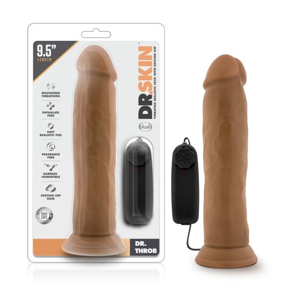 Dr. Throb 9.5 Inches Vibrating Cock, Suction Cup Tan