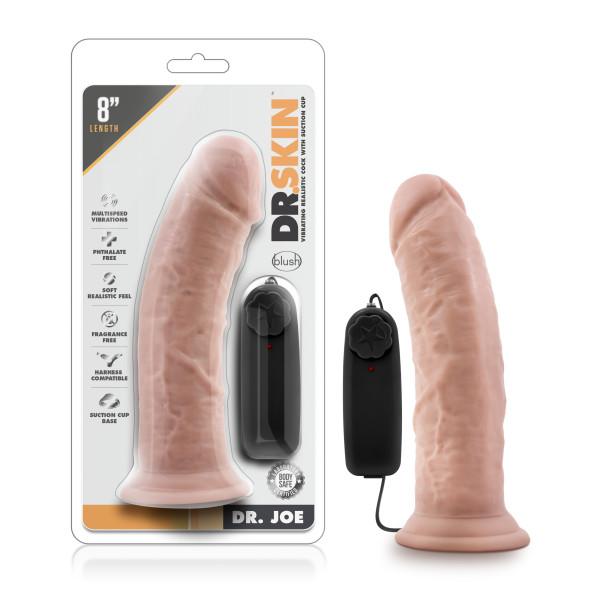 Dr. Joe 8 Inches Vibrating Cock, Suction Cup Beige