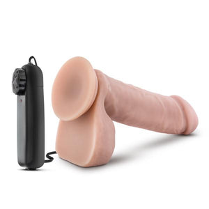 The Goalie Vibrating 8 Inches Realistic Dildo Beige