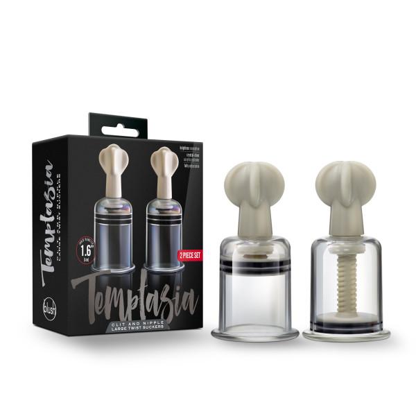 Temptasia Clit & Nipple Twist Large Suckers Set Of 2 Clear