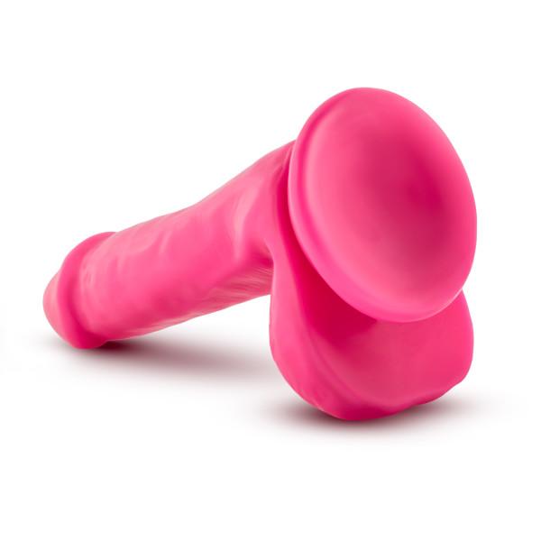 Neo 6 Inches Dual Density Cock With Balls Neon Pink