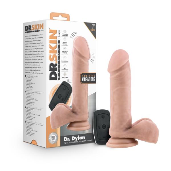 Dr. Skin Dr. Dylan Silicone 7 In Dildo W/ Remote Vanilla