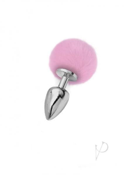 Iris Medium Silver Plug With Pink Pom Pom