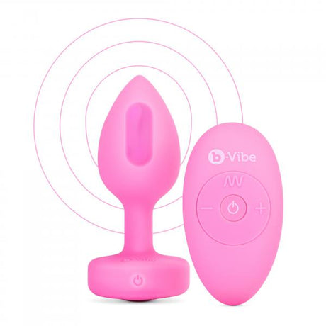 B Vibe Vibrating Heart Shaped Jewel Plug S/M Pink (Net)