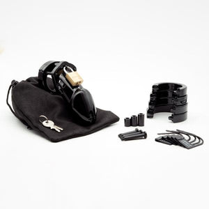 Cb 6000 Black 3.25 In Chastity Cage W/ Complete Kit