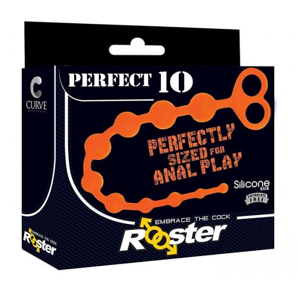 Rooster Perfect 10 Anal Beads Orange