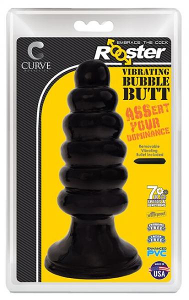 Rooster Bubble Butt Plug Black