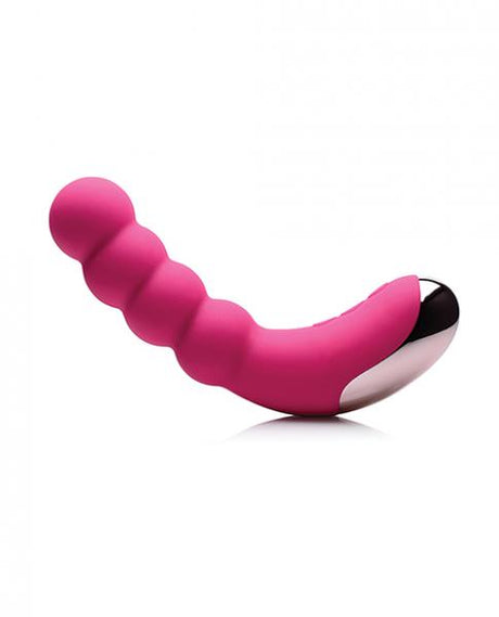 Gossip Silicone Beaded G Spot Rechargeable Vibrator Magenta