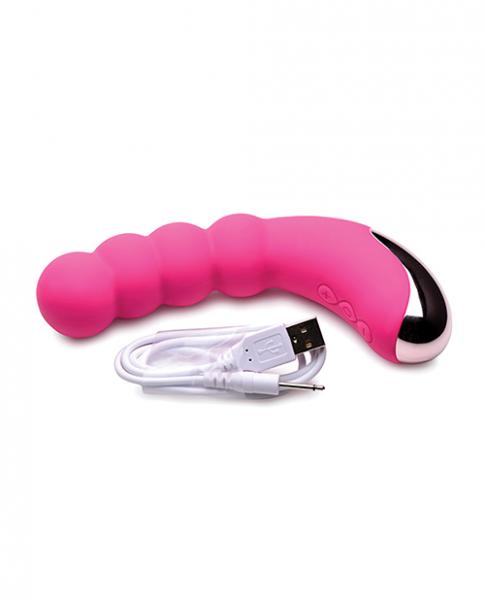Gossip Silicone Beaded G Spot Rechargeable Vibrator Magenta