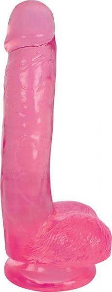 Lollicock 7 Inches Slim Stick With Balls Cherry Ice Pink