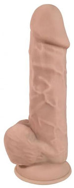 Fleshstixxx Silicone 8 Inches Dildo With Balls Beige