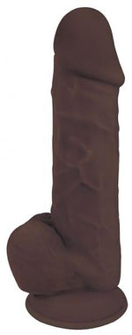 Fleshstixxx 8 Inches Silicone Dildo With Balls Brown