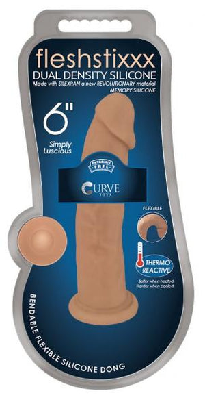 Fleshstixxx 6 Inches Silicone Dildo No Balls Latte