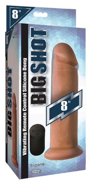 Big Shot Vibrating Remote Control Silicone 8 Inches Dong Beige